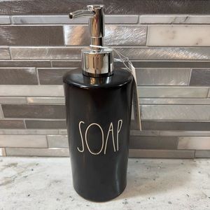 Rae Dunn, soap dispenser, black, kitchen